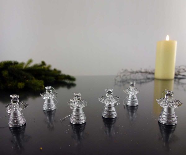 Engel 6er-Set 4,5cm silber