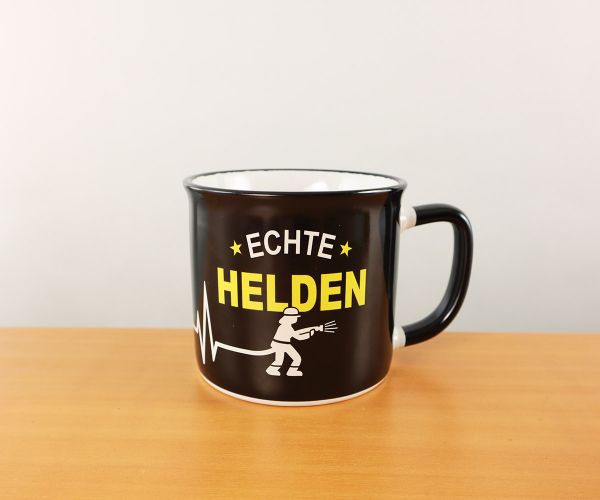 Keramik Tasse "Echte Helden" Feuerwehr