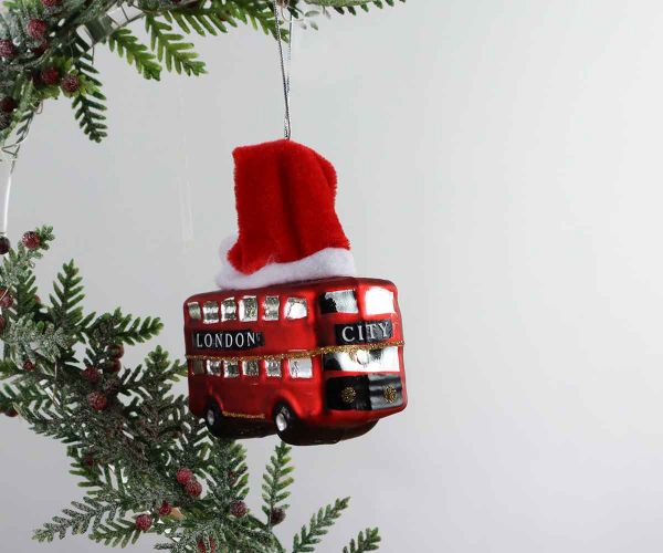London Doppeldecker Weihnachtskugel
