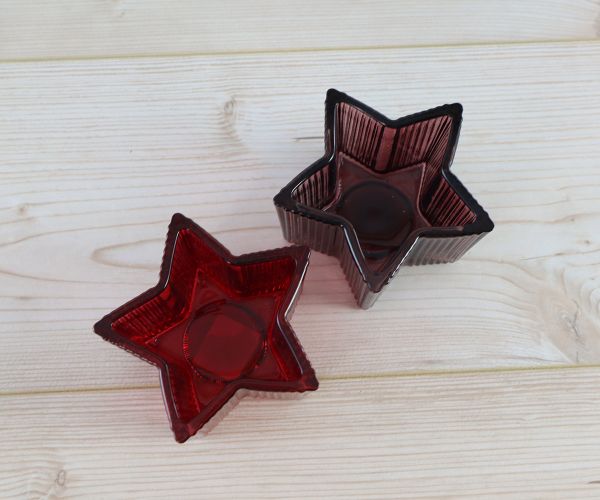 Teelichthalter Sterne in Rot 2er Set