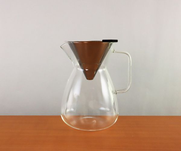 Kaffeebereiter 1 Liter aus Borosilikatglas mit Edelstahlfilter