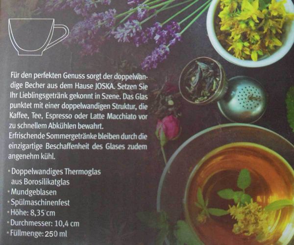 Doppelwandige Cappuccino Tassen im 2er Set