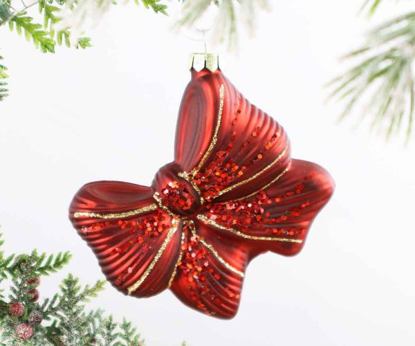 Weihnachtskugel rote Schleife