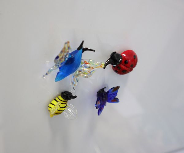 4er Set Glastier-Magnete 4