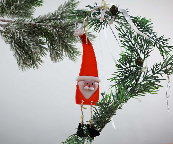 Mini-Weihnachtsmann aus Glas zum Aufhängen