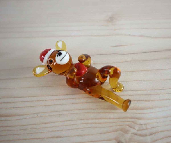 Glasfigur weihnachtlicher Teddy