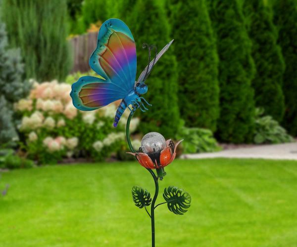 Gartenstab mit Solar "Schmetterling"