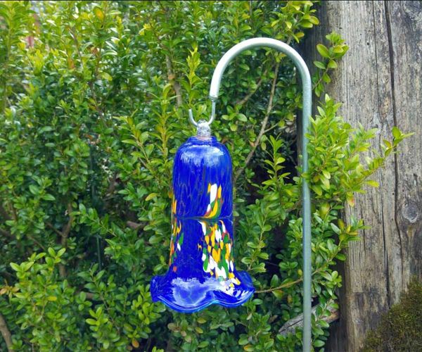 Glasglocke gerade blau