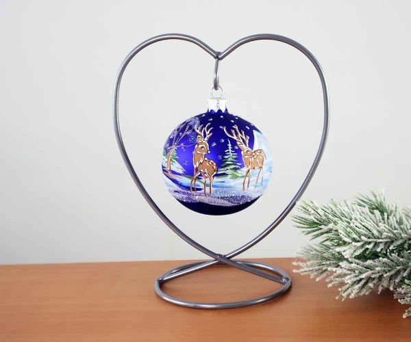 Handbemalte Weihnachtskugel mit Reh
