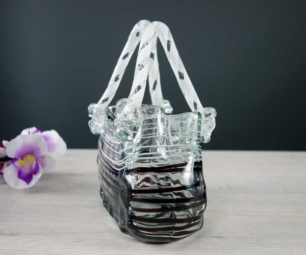 Handtasche aus Glas in Schwarz / Weiß