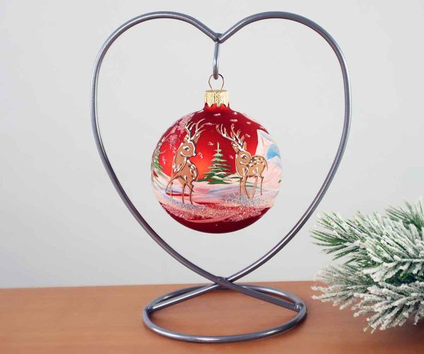 Handbemalte Weihnachtskugel mit Reh