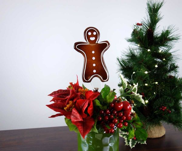 Lebkuchenmann aus buntem Kristallglas auf Glasstab
