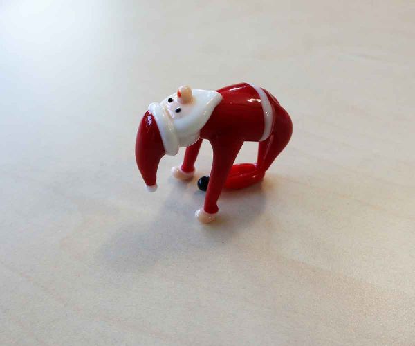 Glasfigur Yoga Weihnachtsmann