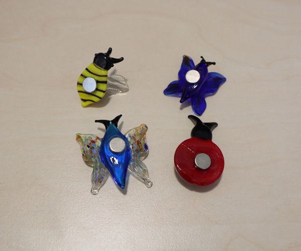 4er Set Glastier-Magnete 4