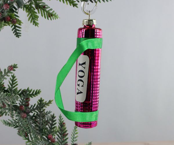 Weihnachtskugel pinke Yogamatte