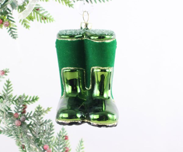Weihnachtskugel grüne Gummistiefel