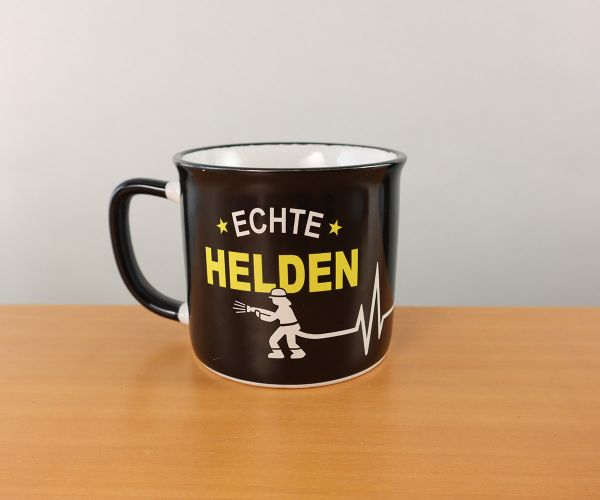 Keramik Tasse "Echte Helden" Feuerwehr