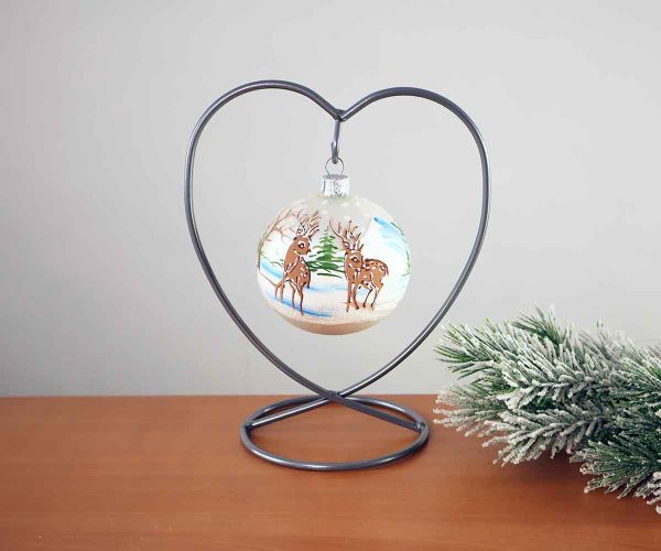 Handbemalte Weihnachtskugel mit Reh