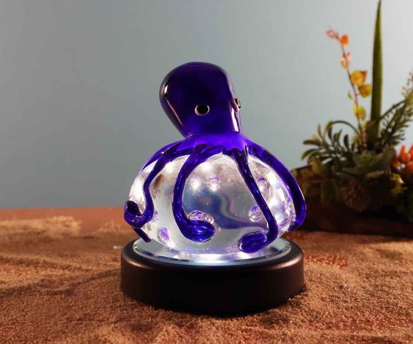 Glastier Oktopus Blau