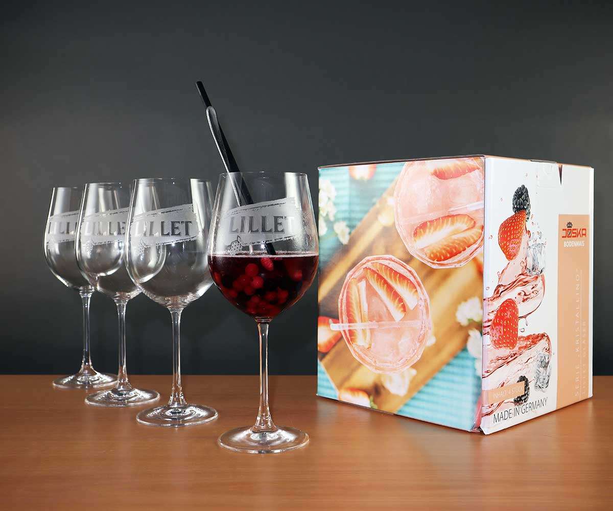 Lillet Gläser im 4er Set im Geschenkkarton