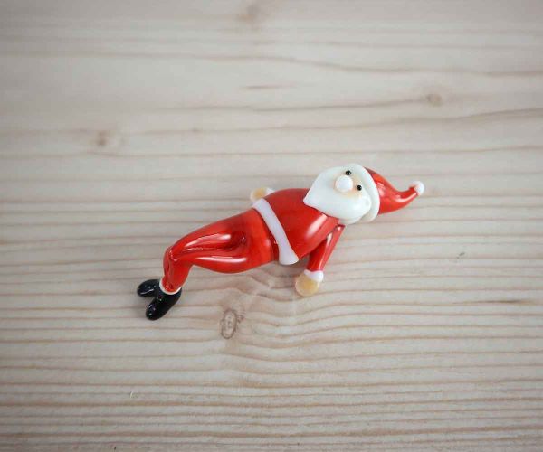 Glasfigur Yoga Weihnachtsmann