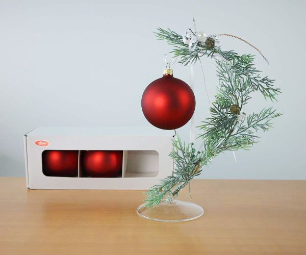 3 Christbaumkugeln Ochsenblut matt Ø 8 cm