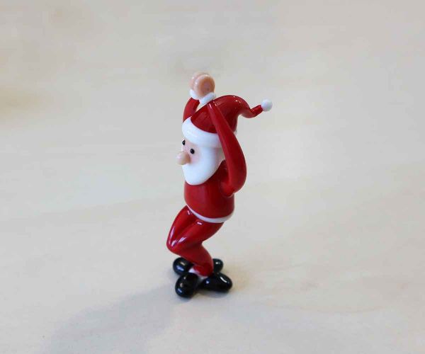 Glasfigur Yoga Weihnachtsmann