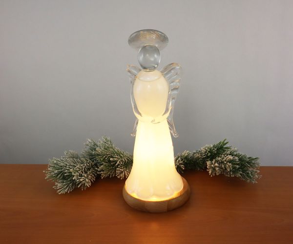 Glasfigur weißer Engel