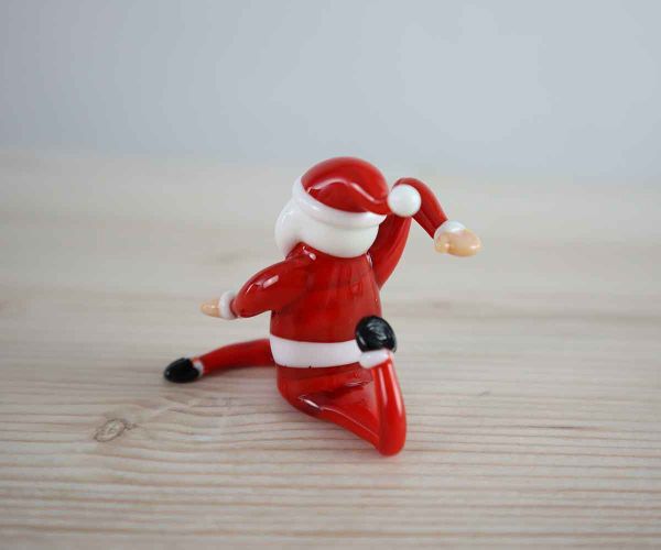 Glasfigur Yoga Weihnachtsmann