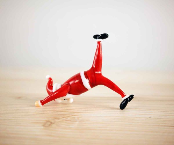 Glasfigur Yoga Weihnachtsmann