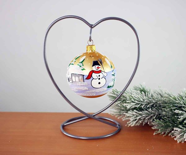 Handbemalte Weihnachtskugel mit Schneemann
