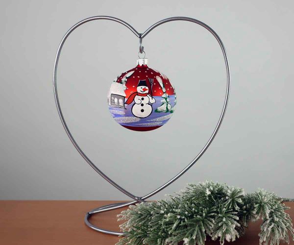 Handbemalte Weihnachtskugel mit Schneemann