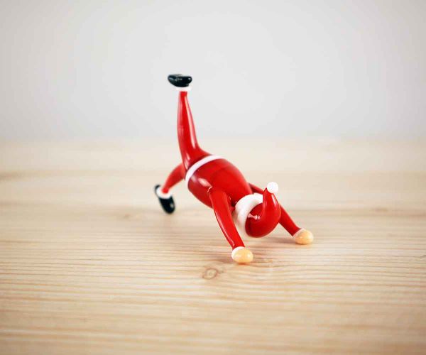 Glasfigur Yoga Weihnachtsmann