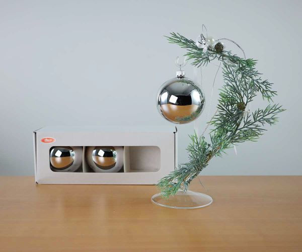 3 Christbaumkugeln silber Ø 8 cm