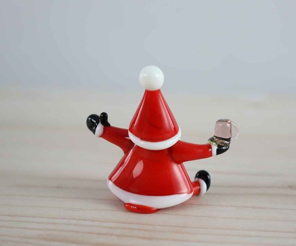Glasfigur Weihnachtsmann mit Glühwein