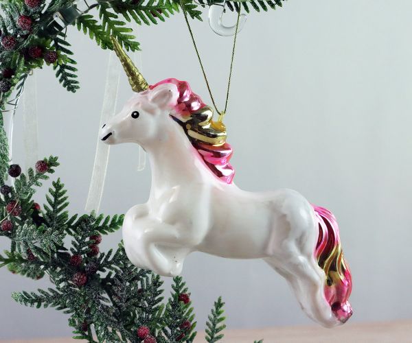 Weihnachtskugel Einhorn