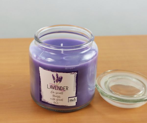 Große Duftkerze im Glas "Lavendel"