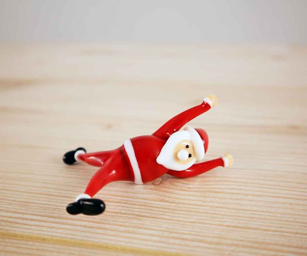 Glasfigur Yoga Weihnachtsmann