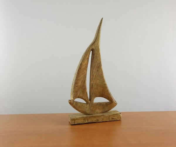 Dekofigur Segelschiff aus Holz