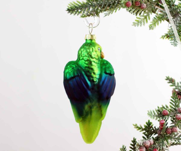 Weihnachtskugel grüner Papagei