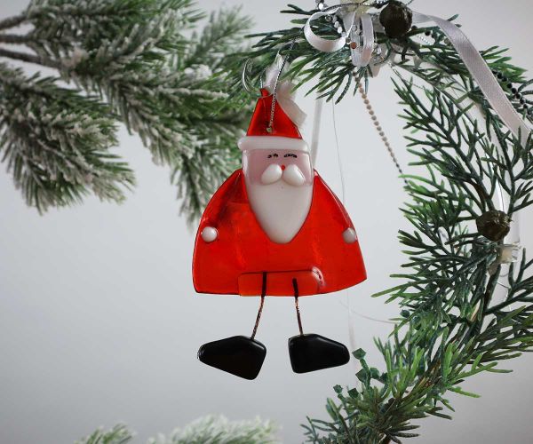 Mini-Weihnachtsmann aus Glas zum Aufhängen