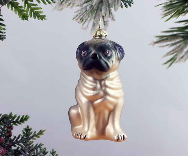 Weihnachtskugel Mops