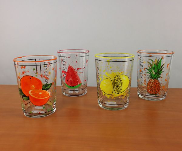 4er Set bunte Trinkgläser "Summer"