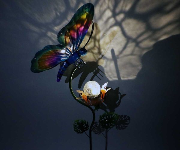 Gartenstab mit Solar "Schmetterling"