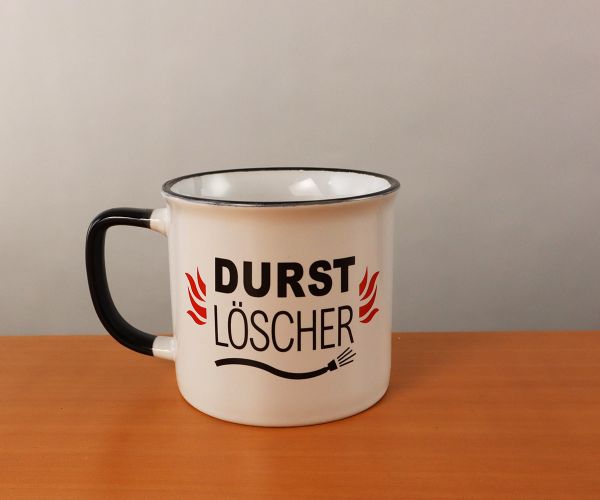 Keramik Tasse "Durstlöscher" Feuerwehr