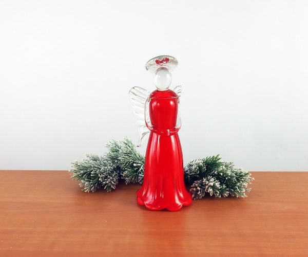 Glasfigur roter Engel
