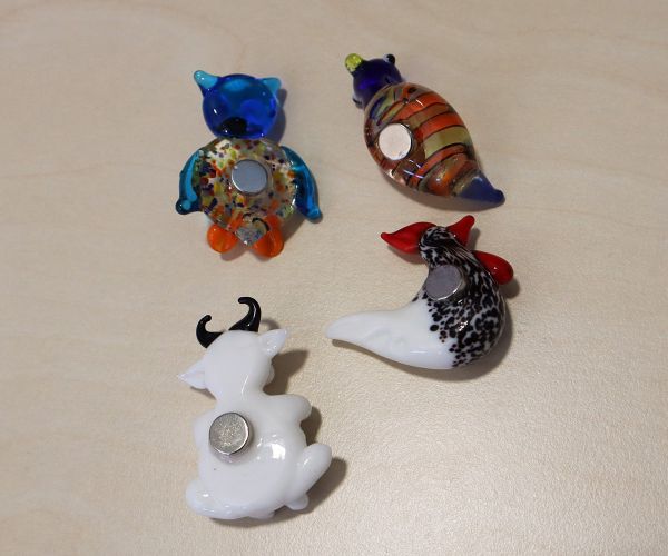 4er Set Glastier-Magnete 3
