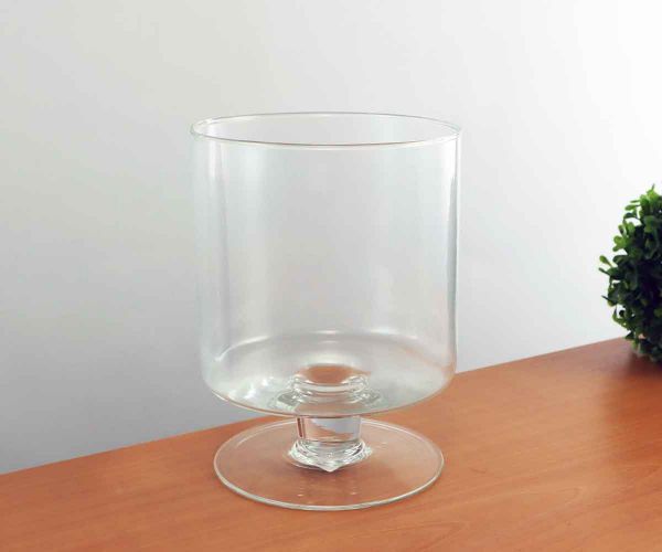 Großes Windlicht aus klarem Glas