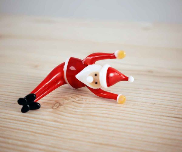 Glasfigur Yoga Weihnachtsmann