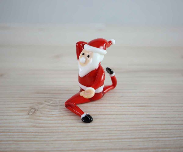 Glasfigur Yoga Weihnachtsmann